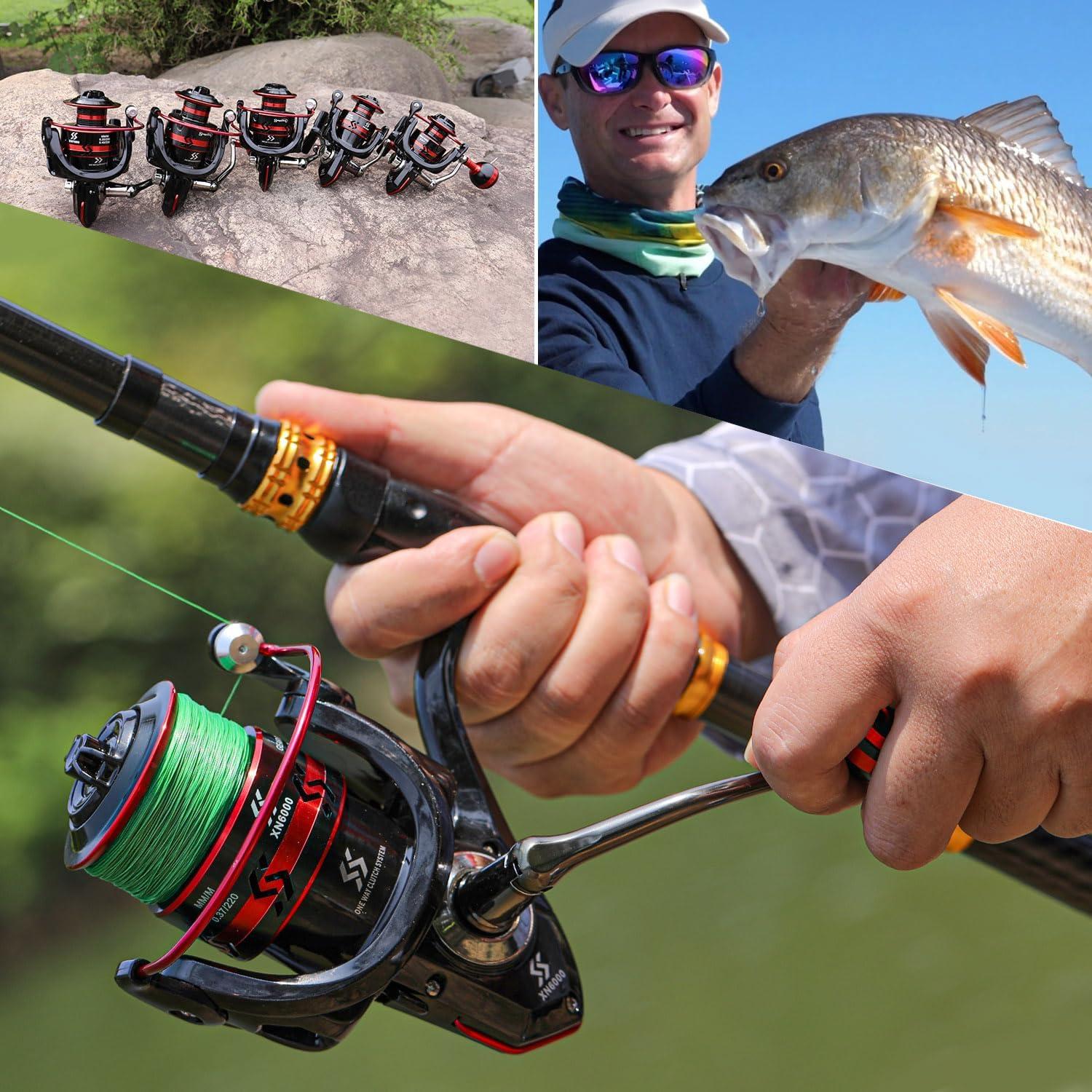 image:imageSougayilang Spinning Reels Light Weight Ultra Smooth Powerful Fishing Reels Red amp Blue amp GoldenBRed