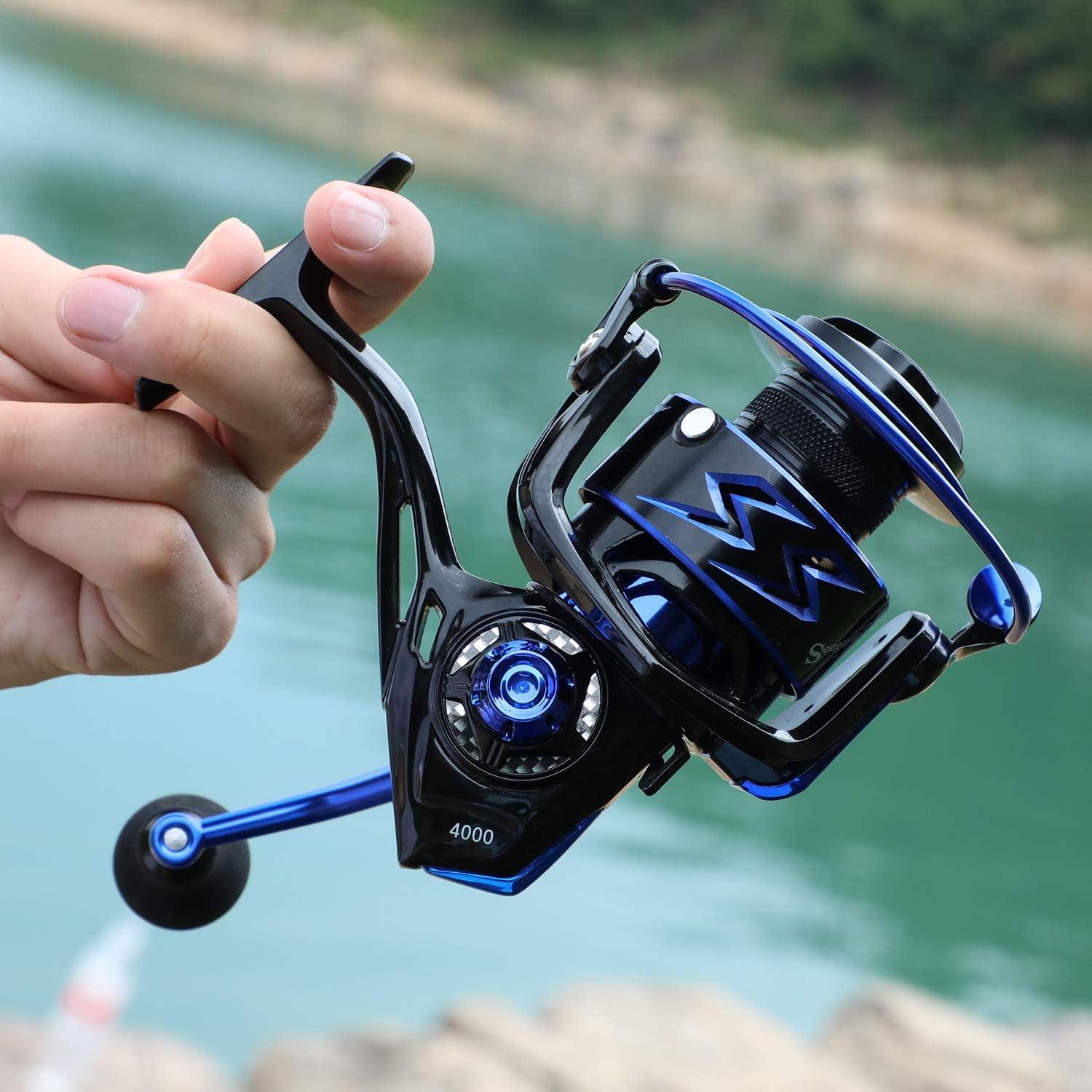 image:imageSougayilang Spinning Reels UltraWeight 62 1 High Speed Gear Ratio Metal Frame and Rotor 12 1 Shielded BB Smooth Powerful Freshwater and Saltwater Spinning Fishing Reelblue