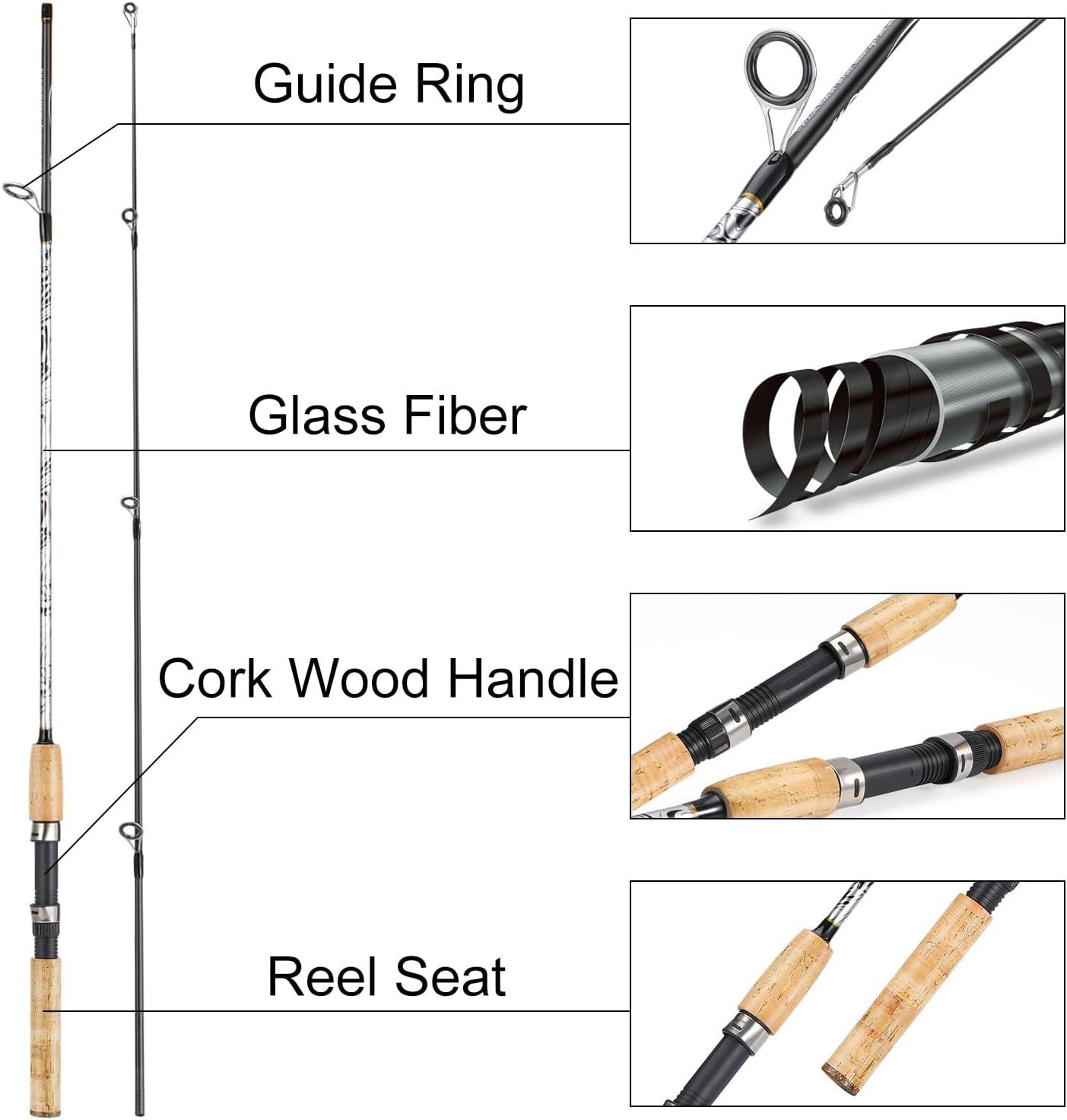 image:imageSougayilang Spinning amp Casting Rods Strong CarbonampGlass Composite Fishing Rod with Stainless Steel Line Guides for Bass Trout Panfish CatfishSpinning
