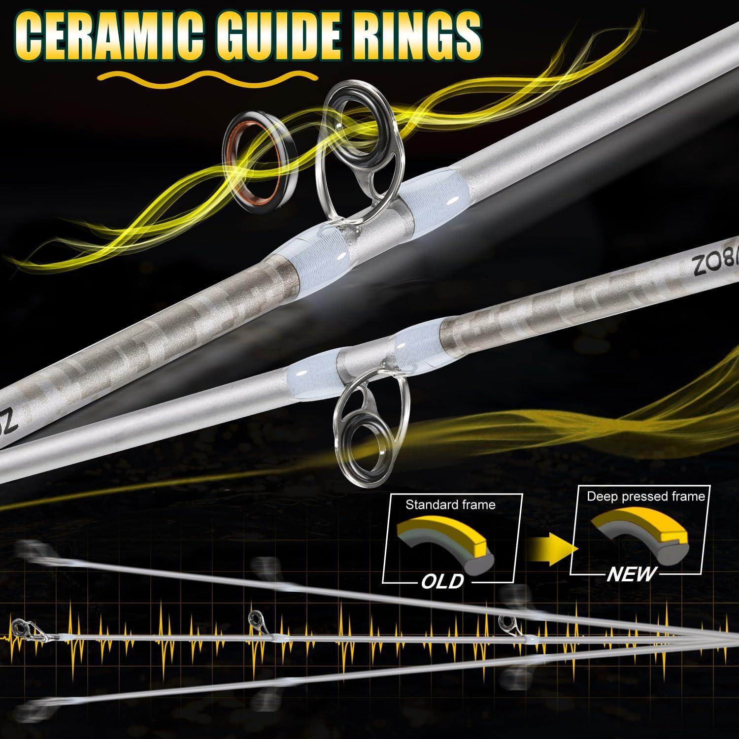 image:imageSougayilang Spinningamp Casting Fishing Rod Combos with Graphite 2Pc Blanks Fishing Reel for Bass FishingCasting with Right Handed