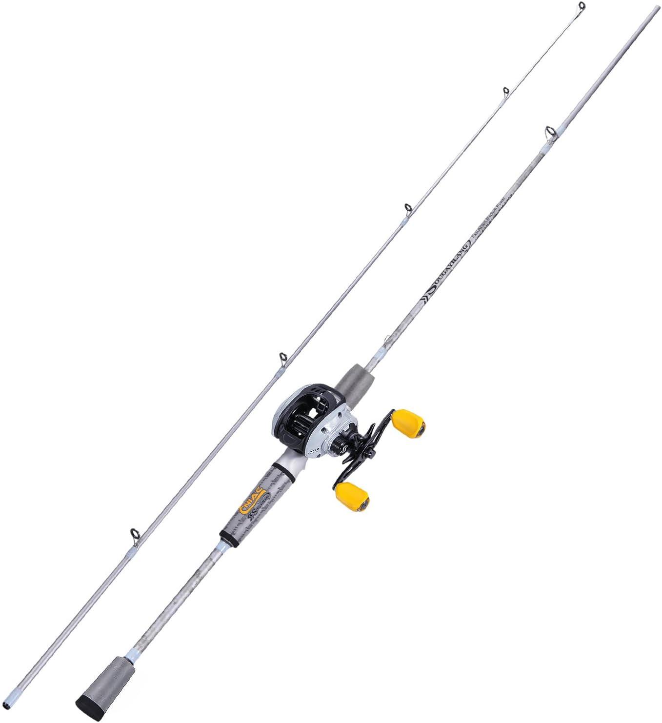 image:imageSougayilang Spinningamp Casting Fishing Rod Combos with Graphite 2Pc Blanks Fishing Reel for Bass FishingCasting with Right Handed