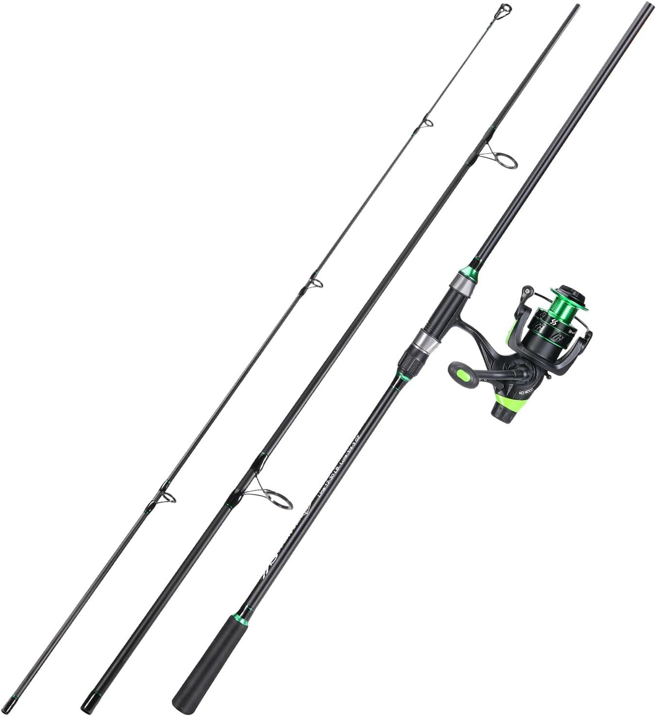image:imageSougayilang Surf Fishing Rod Combo IM8 Carbon 3 Piece Travel Spinning Rod with 4000 Size Spinning Reel 910111290