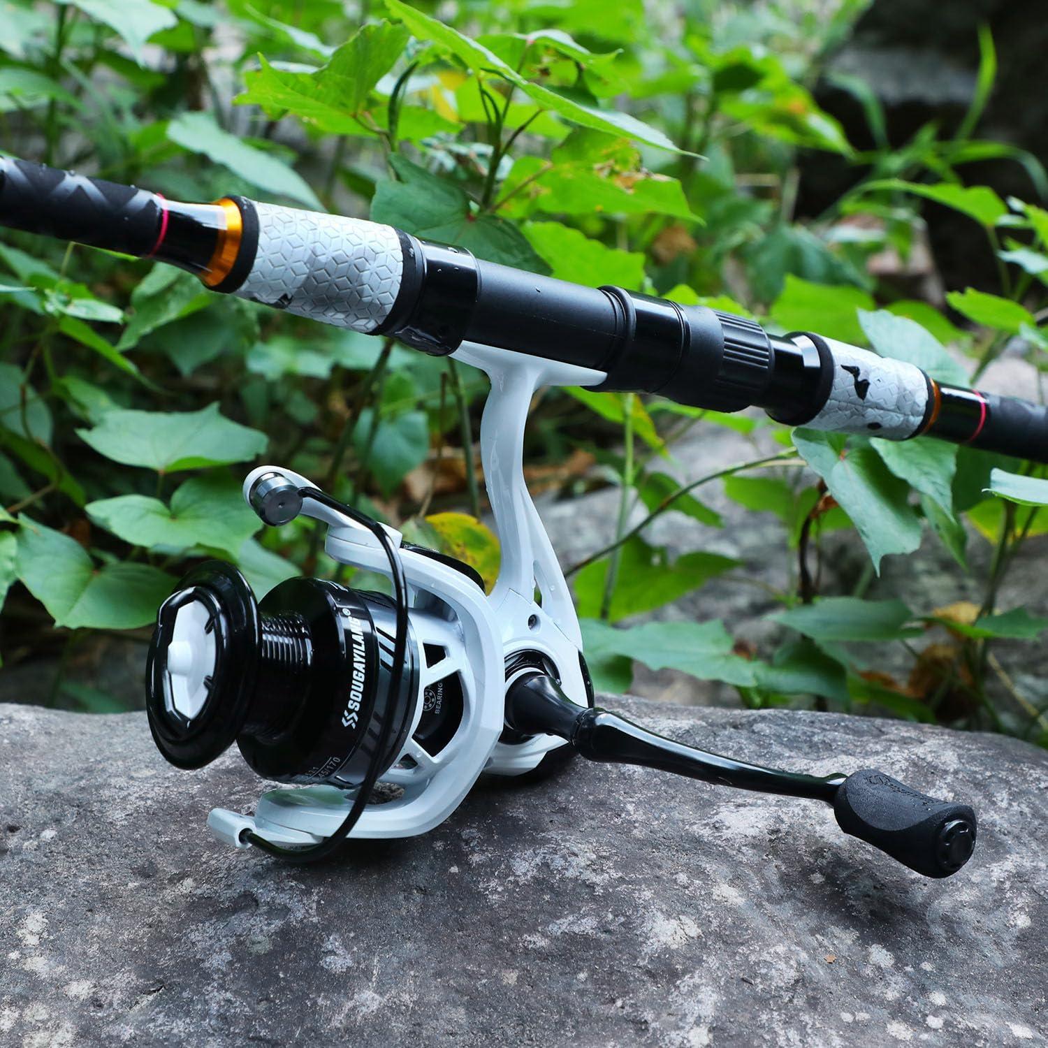 image:imageSougayilang Surf Fishing Rod and Reel Combo 4 Piece MHH Saltwater Fishing Combo with 5000 Size Spinning Reel1215blue