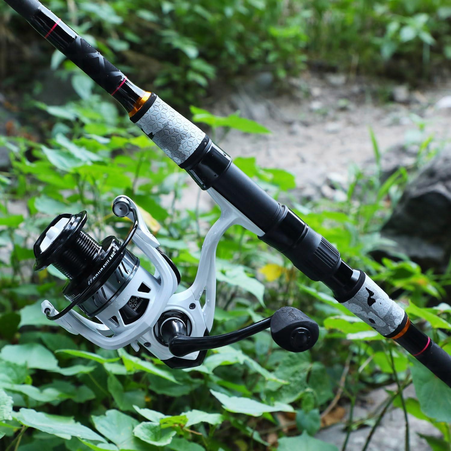 image:imageSougayilang Surf Fishing Rod and Reel Combo 4 Piece MHH Saltwater Fishing Combo with 5000 Size Spinning Reel1215gray