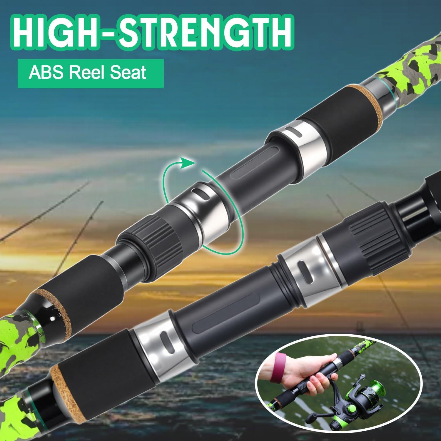 image:imageSougayilang Surf Spinning Fishing Rod Carbon Travel Surf Rod MMH 3 Piece Spinning Fishing Rod 9101112green