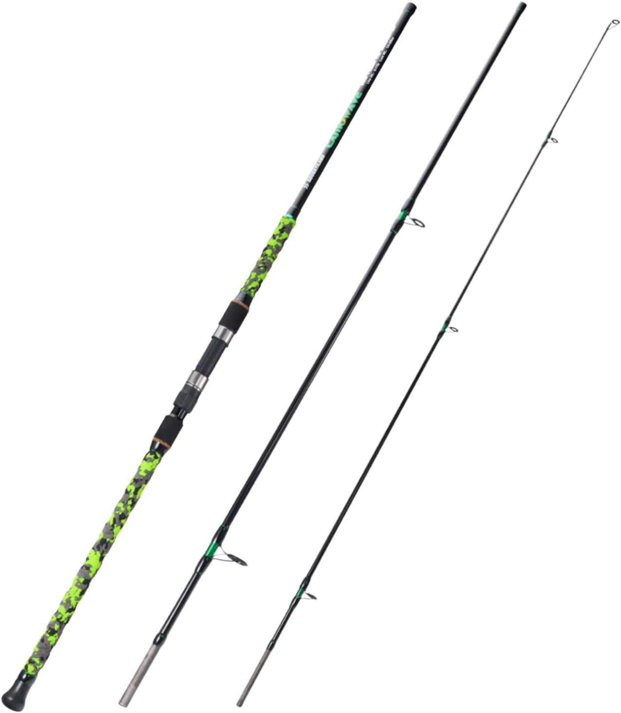 image:imageSougayilang Surf Spinning Fishing Rod Carbon Travel Surf Rod MMH 3 Piece Spinning Fishing Rod 9101112green