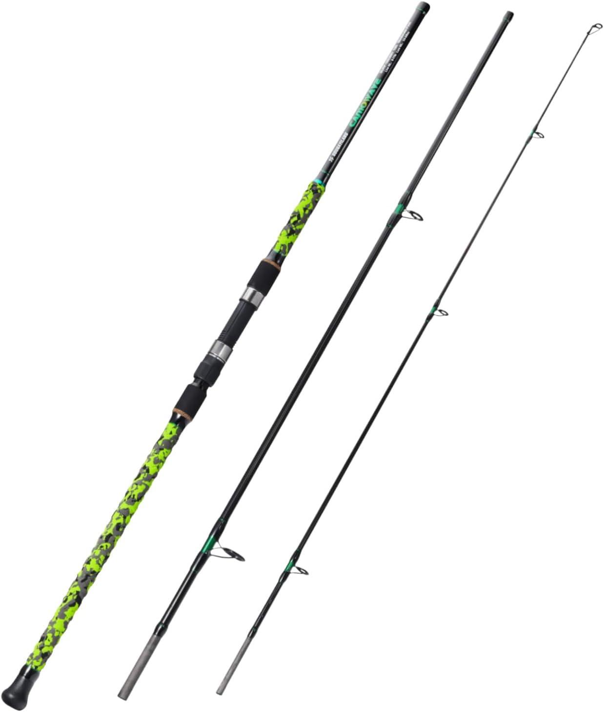 image:imageSougayilang Surf Spinning Fishing Rod Carbon Travel Surf Rod MMH 3 Piece Spinning Fishing Rod 9101112green