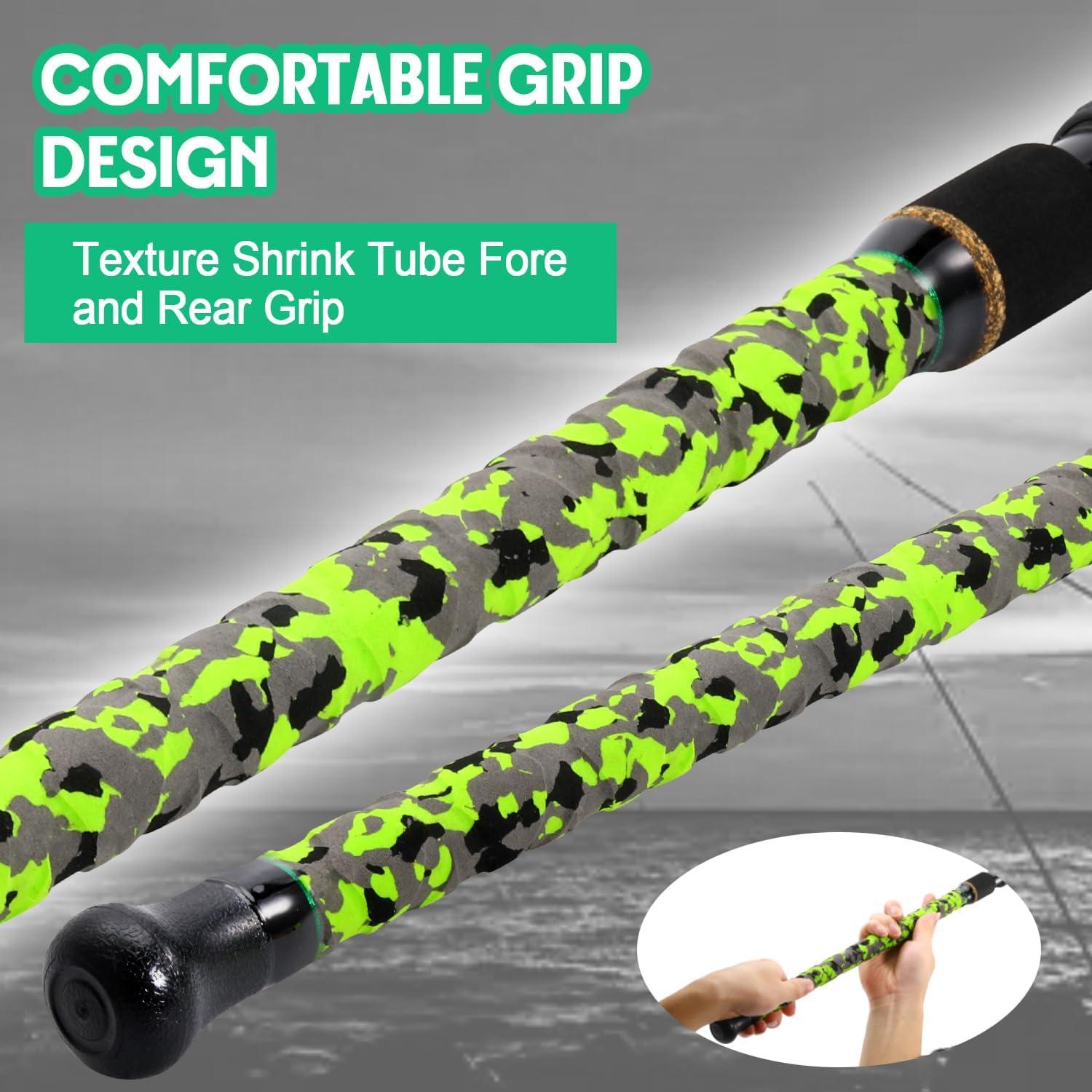 image:imageSougayilang Surf Spinning Fishing Rod Carbon Travel Surf Rod MMH 3 Piece Spinning Fishing Rod 9101112green
