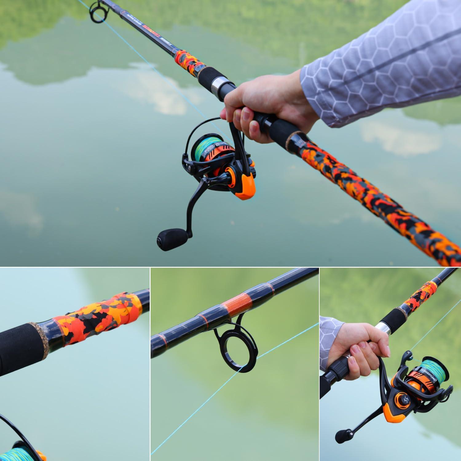 image:imageSougayilang Surf Spinning Fishing Rod Carbon Travel Surf Rod MMH 3 Piece Spinning Fishing Rod 9101112orange