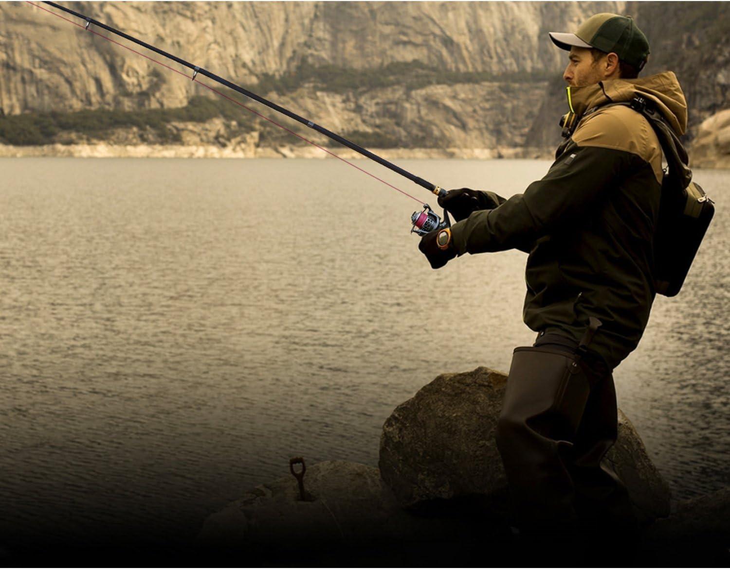 image:imageSougayilang Telescopic Fishing Rod 24 Ton Carbon Fiber Ultralight Fishing Pole with CNC Reel Seat Portable Retractable Handle Stainless Steel Guides for Bass Salmon Trout Fishing33m109ft