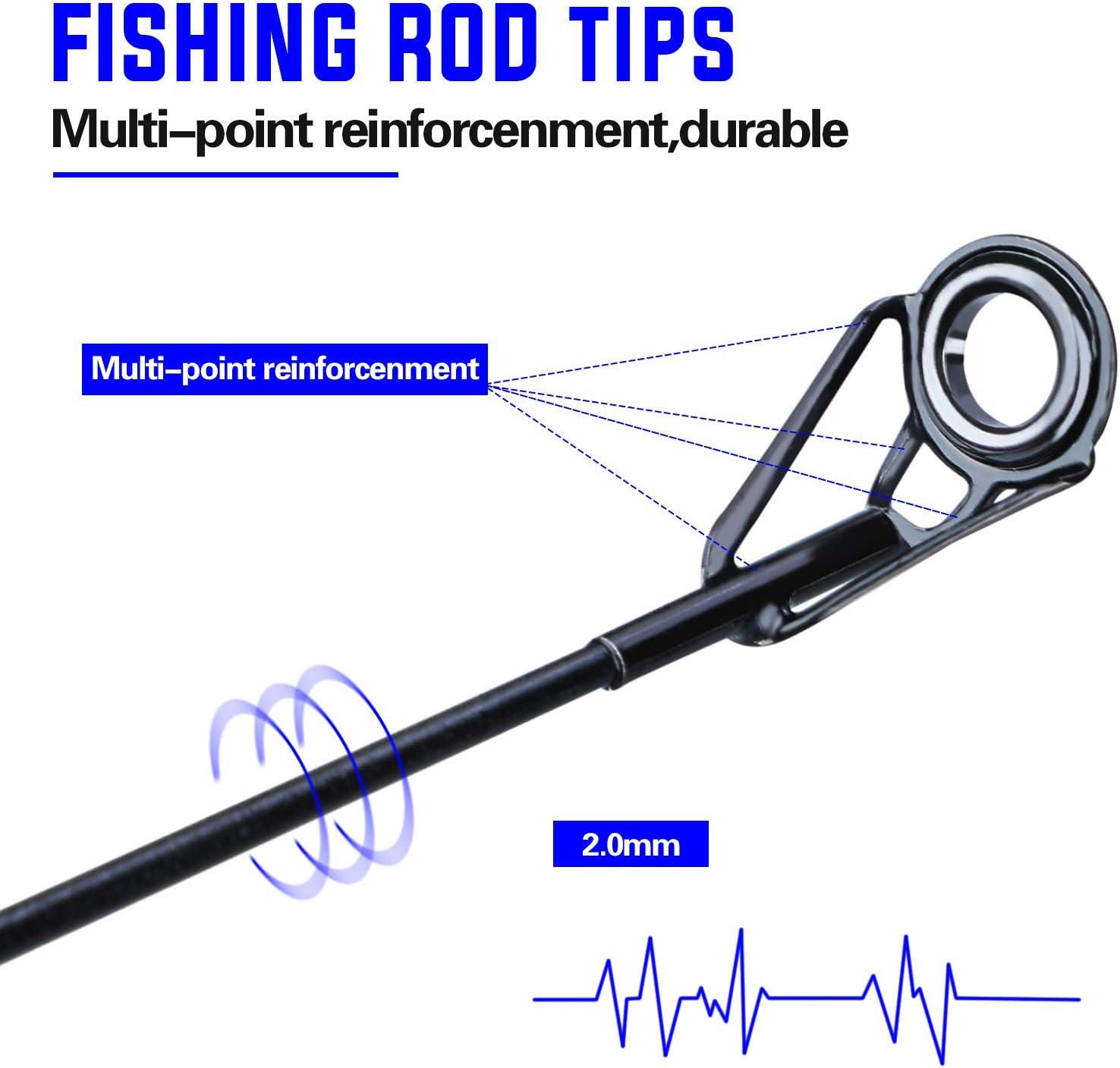 image:imageSougayilang Telescopic Fishing Rod 24 Ton Carbon FiberCNC Machined Reel Seat Comfortable EVA Handle Travel Fishing Rod for Bass Trout FishingBLUE