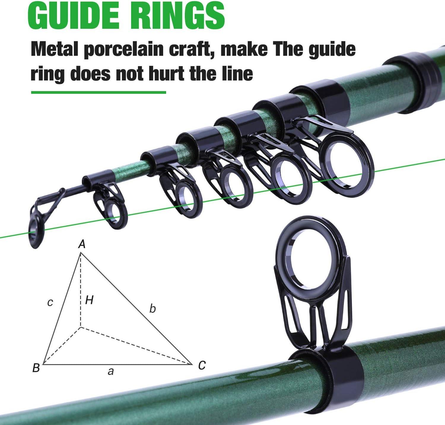image:imageSougayilang Telescopic Fishing Rod 24 Ton Carbon FiberCNC Machined Reel Seat Comfortable EVA Handle Travel Fishing Rod for Bass Trout FishingGREEN