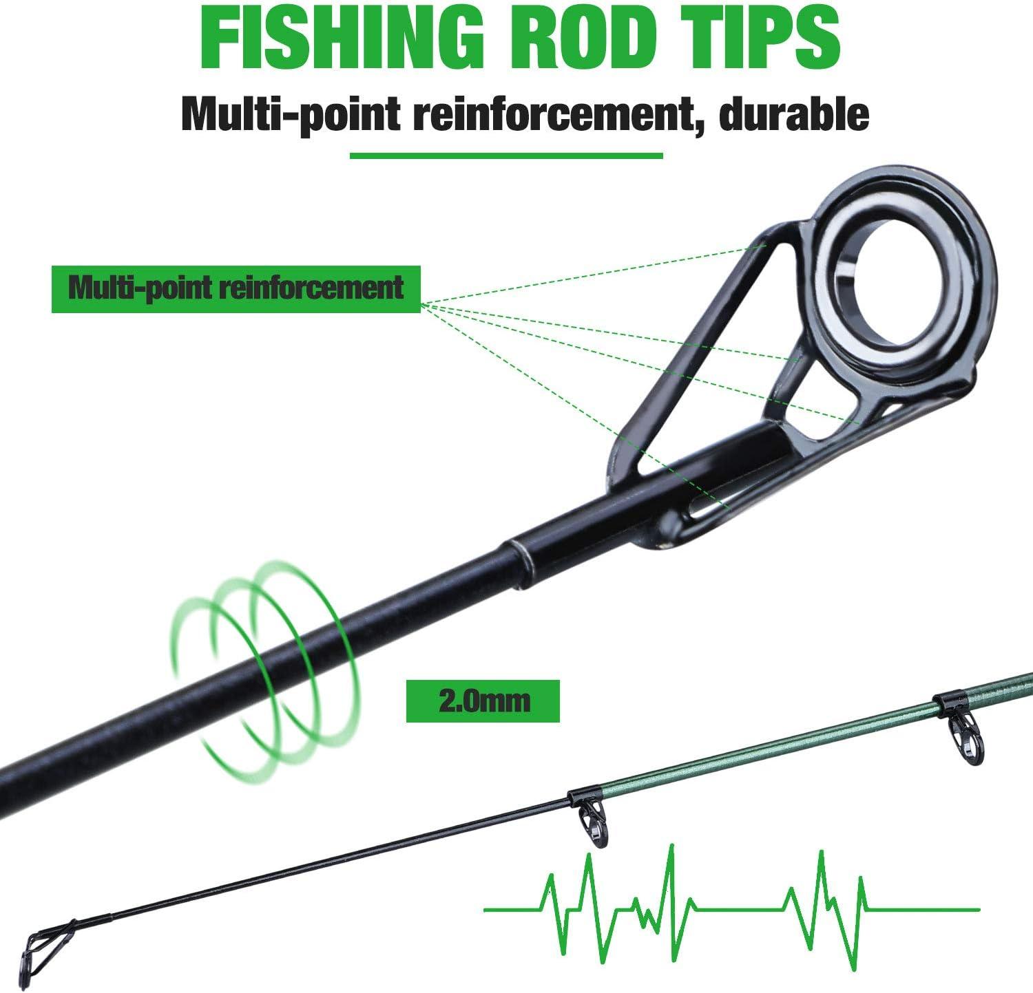 image:imageSougayilang Telescopic Fishing Rod 24 Ton Carbon FiberCNC Machined Reel Seat Comfortable EVA Handle Travel Fishing Rod for Bass Trout FishingGREEN
