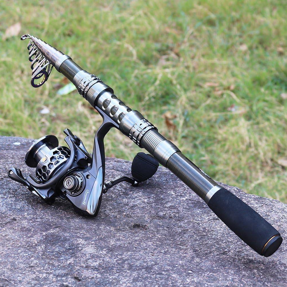 image:imageSougayilang Telescopic Fishing Rod Reel Combos with Carbon Fiber Fishing Pole Spinning Reels and Fishing AccessoriesFishing Full Kit