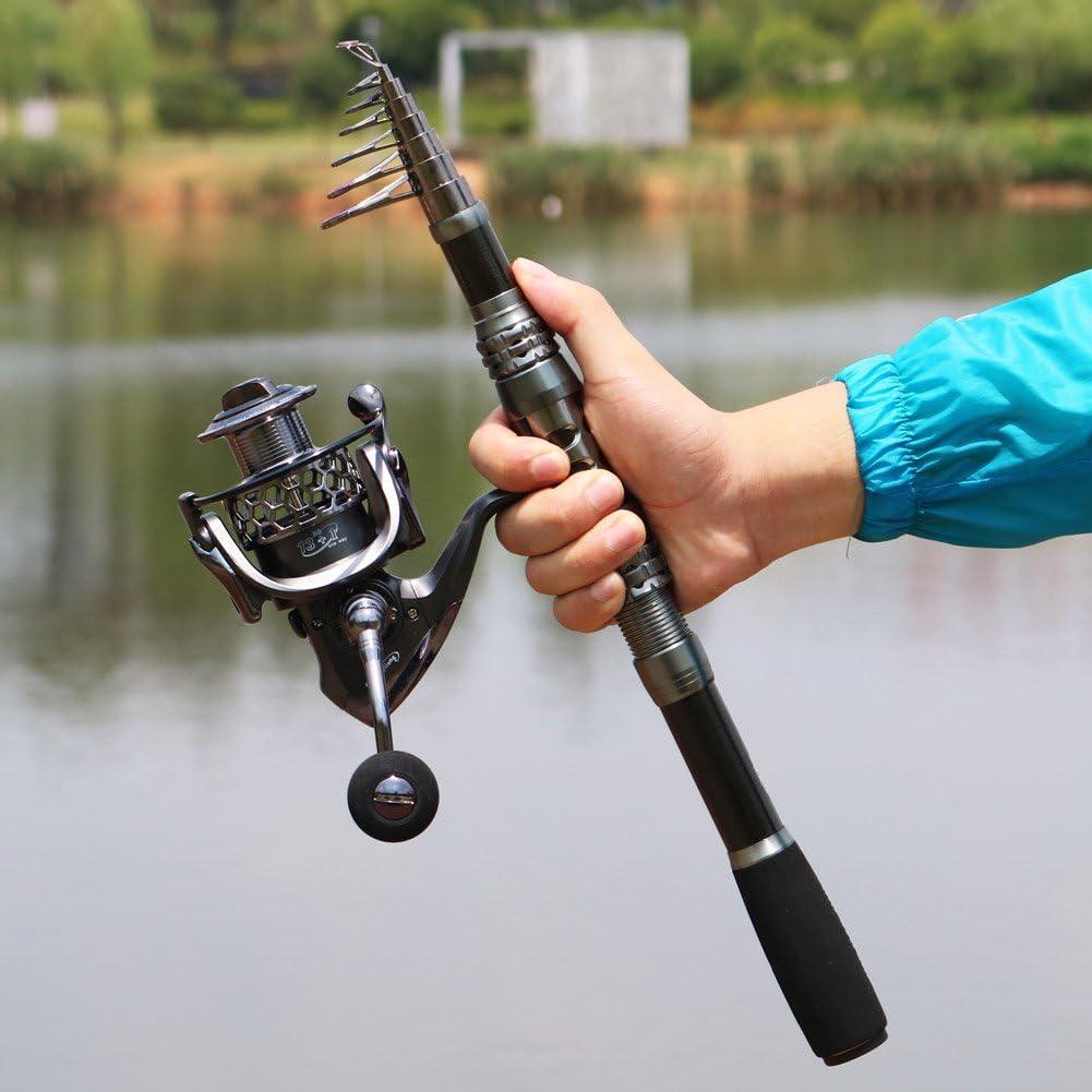 image:imageSougayilang Telescopic Fishing Rod Reel Combos with Carbon Fiber Fishing Pole Spinning Reels and Fishing AccessoriesOnly Fishing Rod and Reel