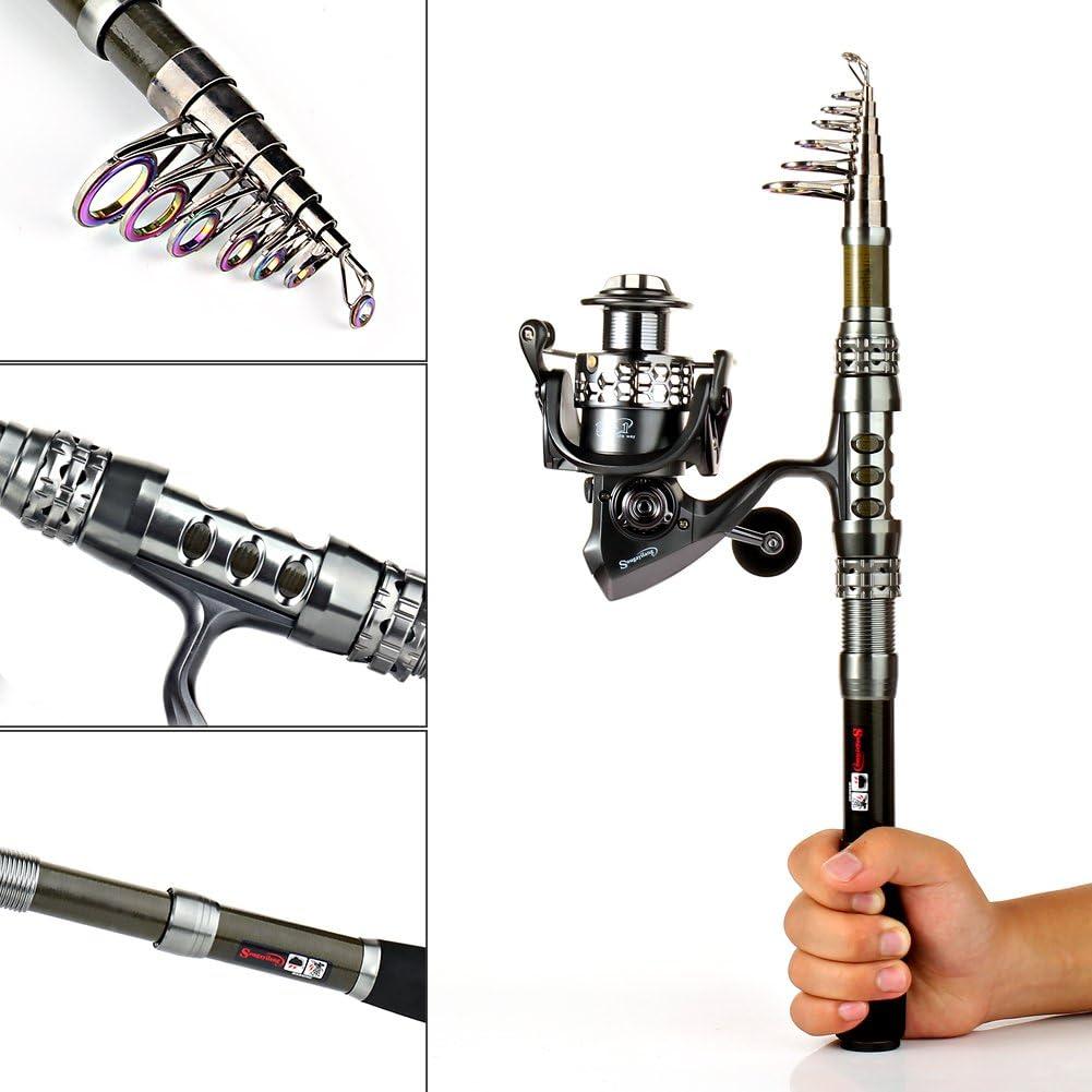 image:imageSougayilang Telescopic Fishing Rod Reel Combos with Carbon Fiber Fishing Pole Spinning Reels and Fishing AccessoriesOnly Fishing Rod and Reel
