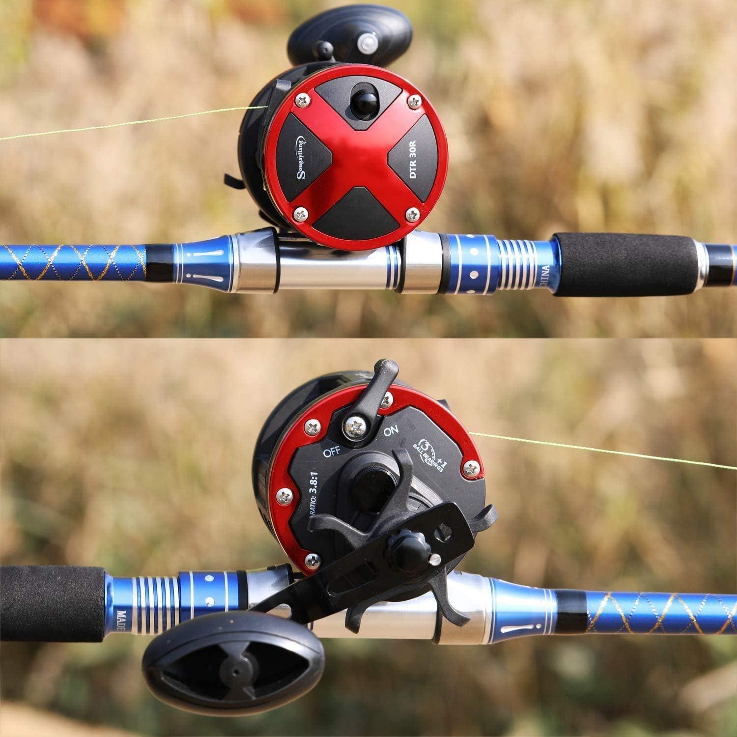 image:imageSougayilang Trolling Reel Level Wind Conventional Reel Graphite Body Fishing Reel Durable StainlessSteel Large Line CapacityDTR30 Left handle