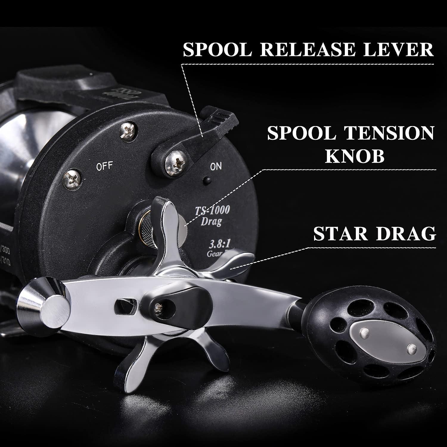 image:imageSougayilang Trolling Reel Level Wind Fishing Reel Conventional Reel for Salmon and Catfish4000 Right Handle