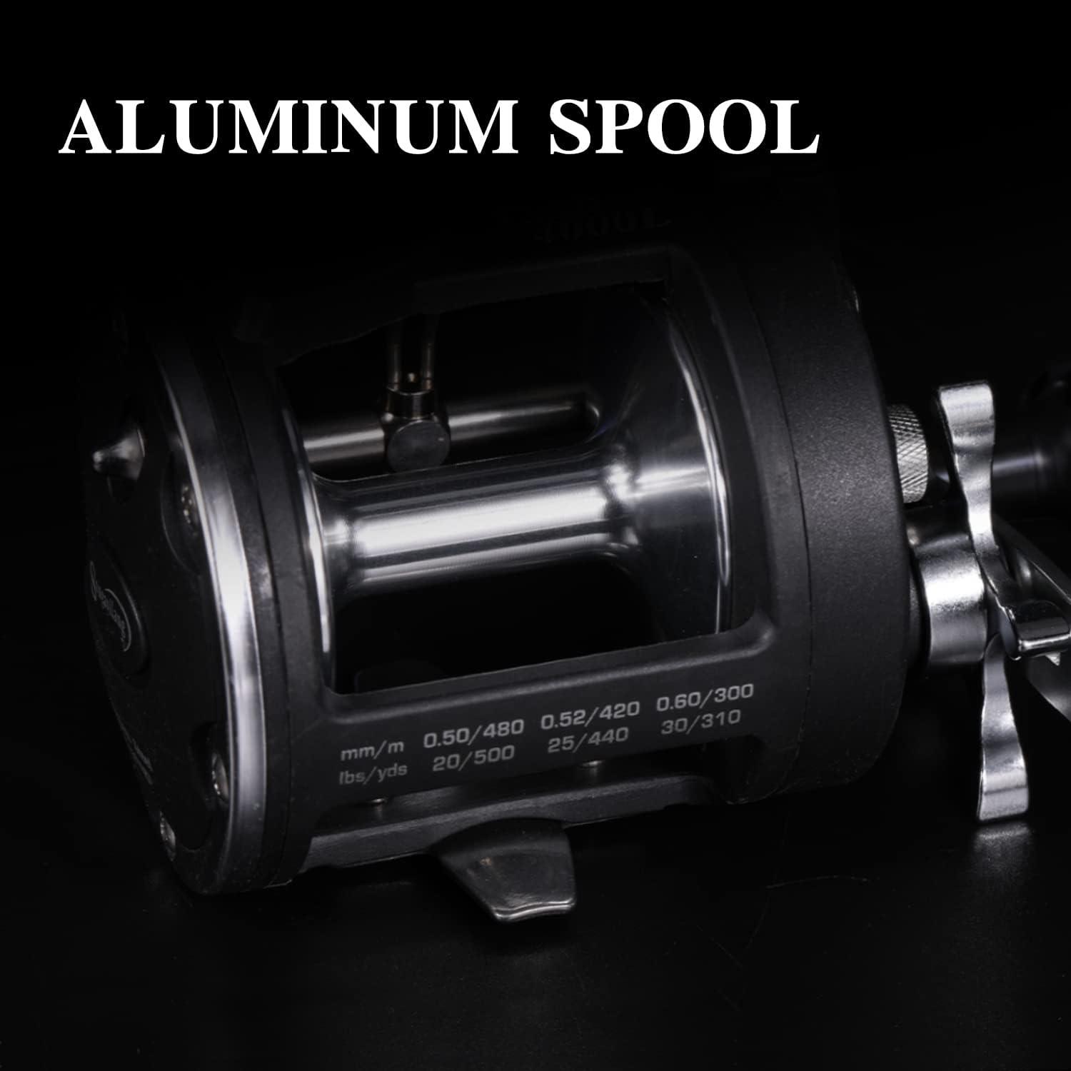 image:imageSougayilang Trolling Reel Level Wind Fishing Reel Conventional Reel for Salmon and Catfish4000 Right Handle