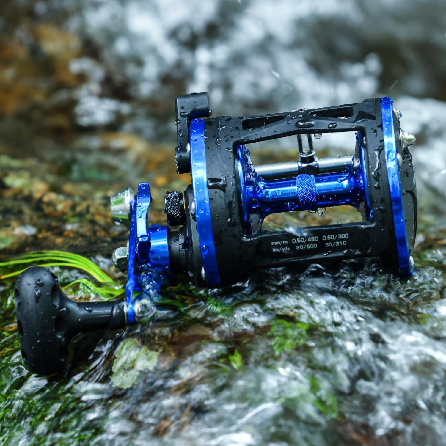 image:imageSougayilang Trolling Reel amp Conventional Fishing Reel Saltwater Level Wind Reel with Smooth Drag Heavy Duty Boat amp Ocean Fishing Reel for Sea Bass Grouper SalmonLDT30 Right Handed