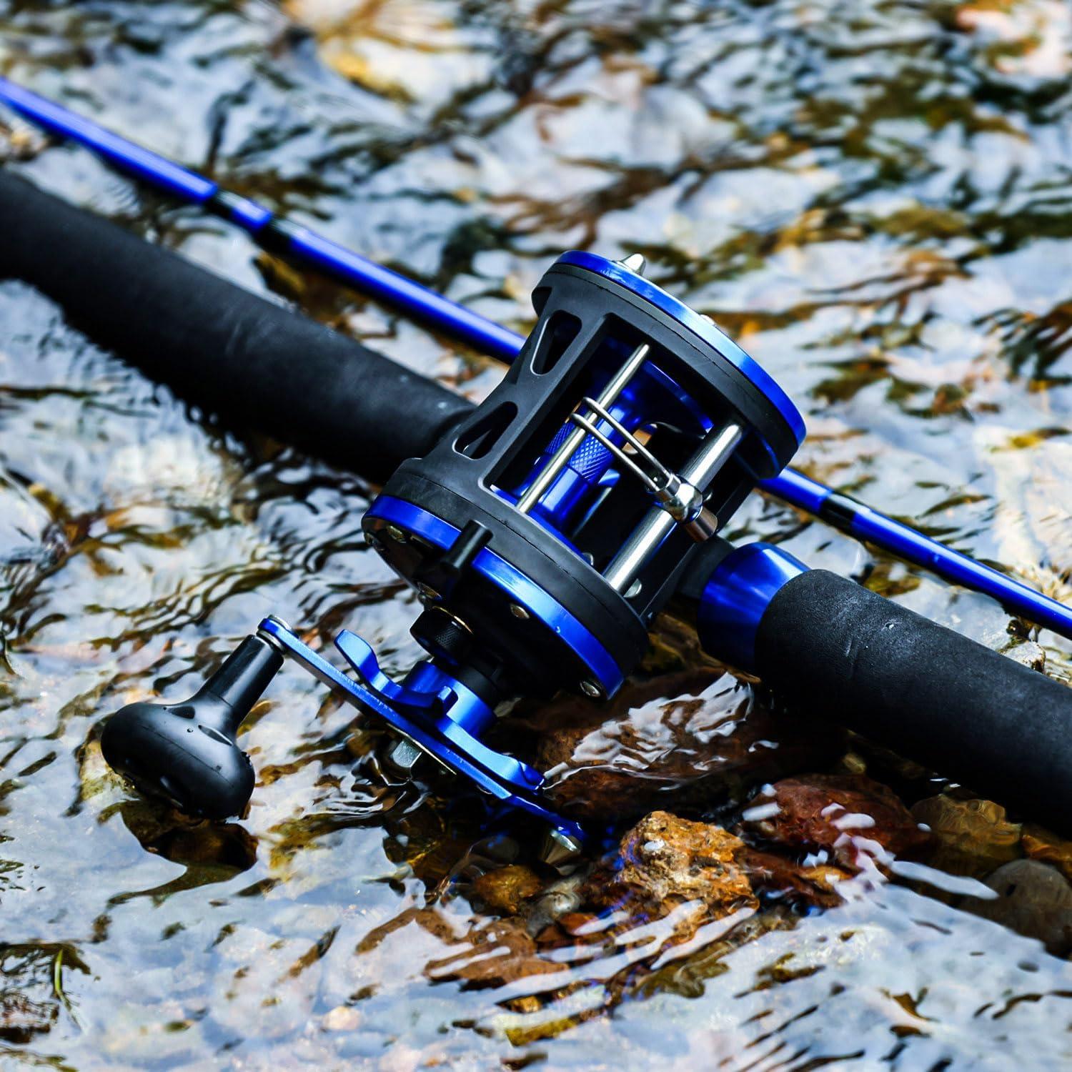 image:imageSougayilang Trolling Reel amp Conventional Fishing Reel Saltwater Level Wind Reel with Smooth Drag Heavy Duty Boat amp Ocean Fishing Reel for Sea Bass Grouper SalmonLDT30 Left Handed