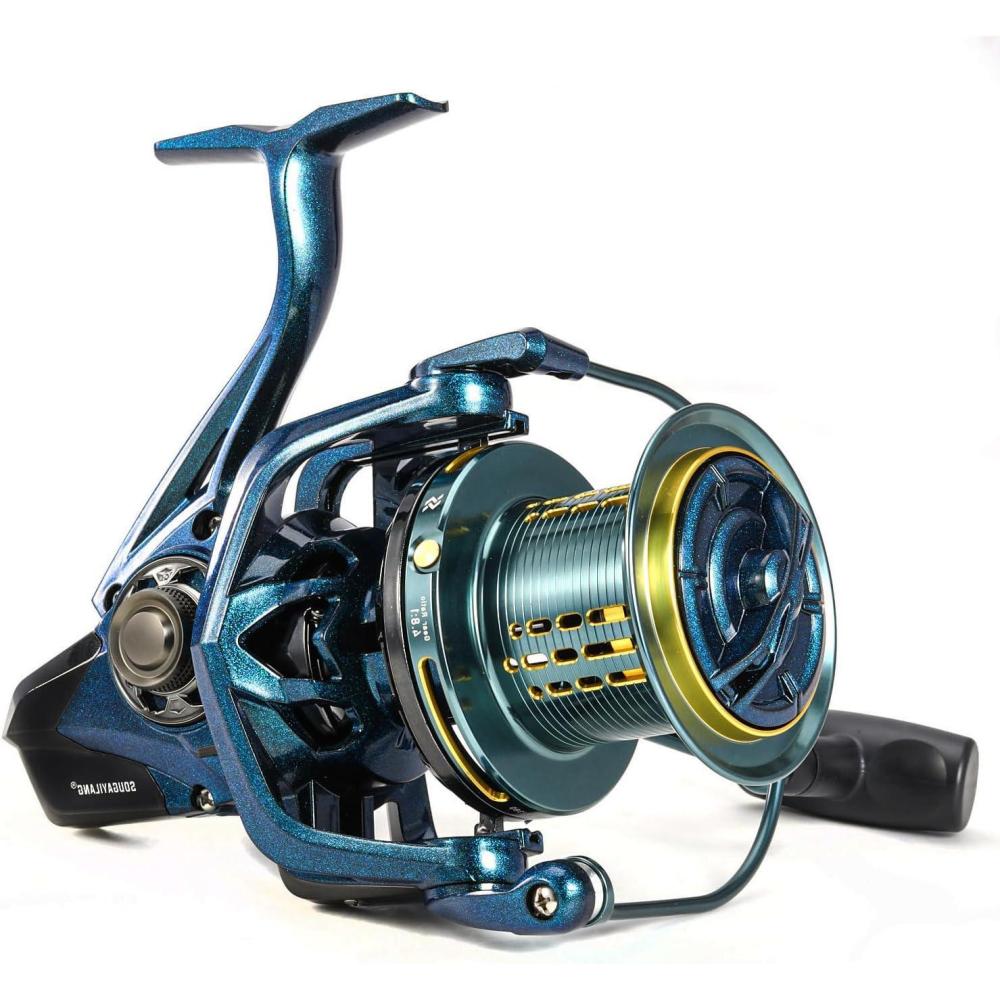 image:imageSougayilang 100001200014000 Surf Spinning Reel 131 Stainless Bearings for Ultra Smooth Drag Powerful Saltwater Fishing Reel for Heavy Duty Surf CastingGreen