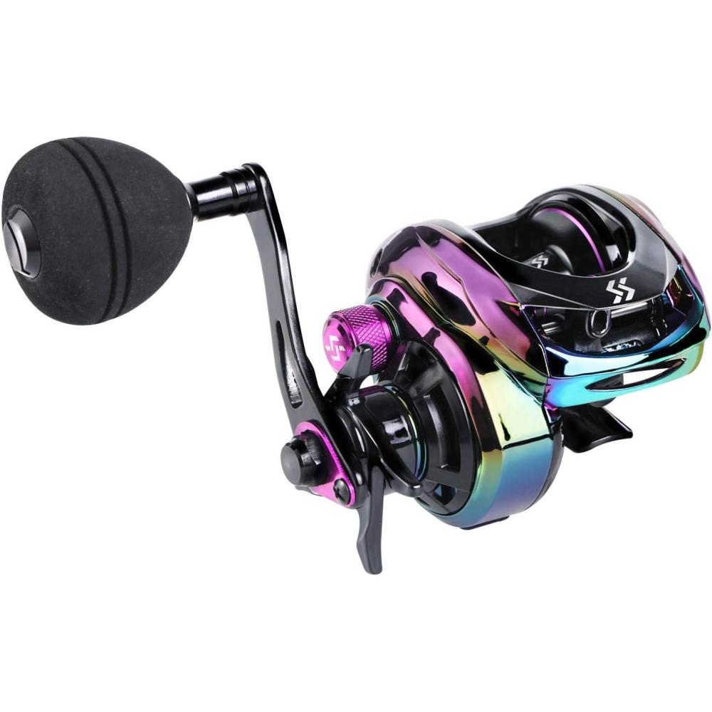 image:imageSougayilang Baitcasting Fishing Reel High Speed Baitcaster with 91 Ball Bearings Gear Ratio 801 Magnetic Brake System Power Handle Casting ReelsColorful Right Handed