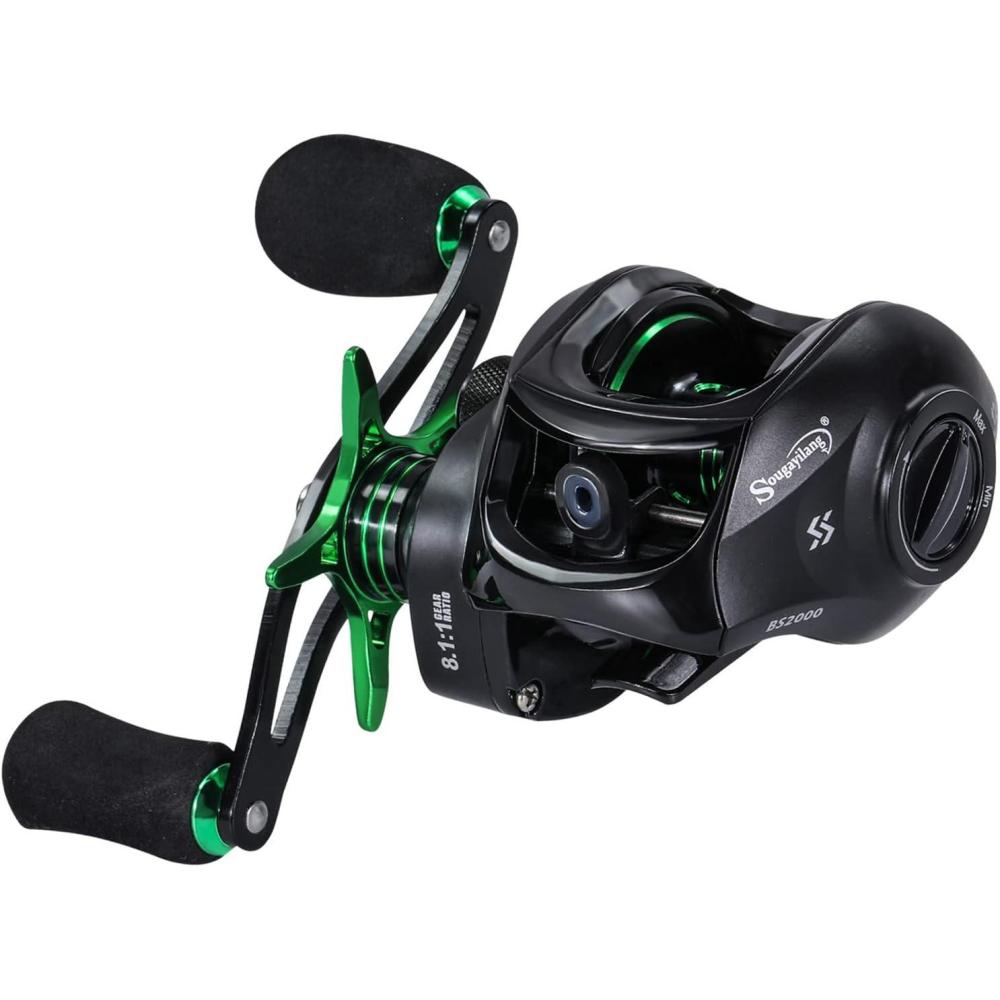 image:imageSougayilang Baitcasting Fishing Reel with 9 1 AntiReverse Ball Bearings 811 HighSpeed Gear Ratio Casting ReelGreen Right Handed