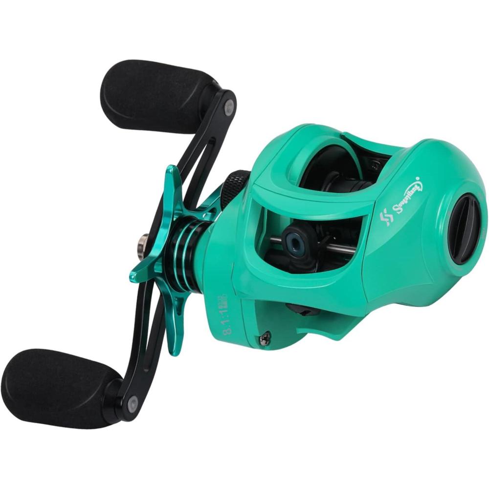 image:imageSougayilang Baitcasting Fishing Reel with 9 1 AntiReverse Ball Bearings 811 HighSpeed Gear Ratio Casting ReelTurquoisee Right Handed