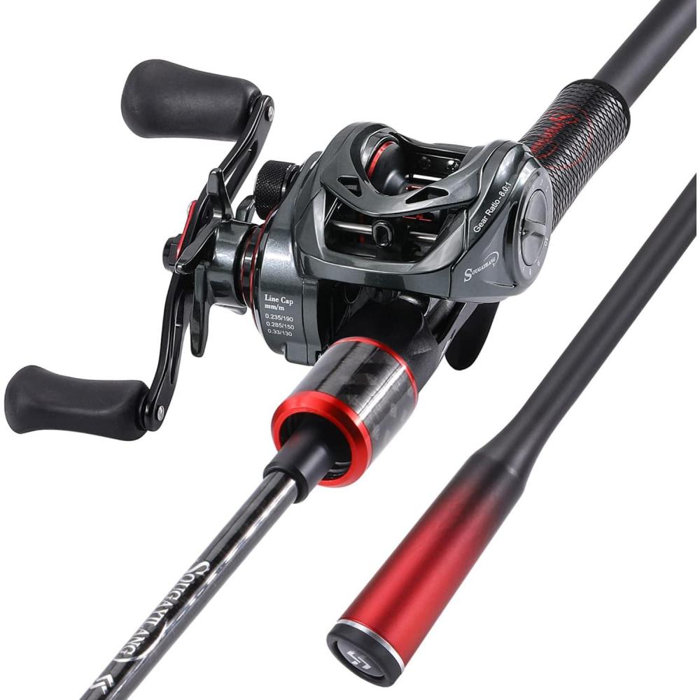 image:imageSougayilang Baitcasting Fishing Rod and Reel Combo Medium 67 Low Profile with SuperPolymer HandleCastLeft hand70Medium