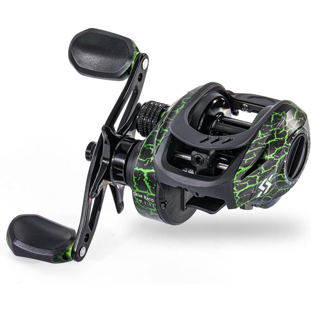 image:imageSougayilang Baitcasting Reel 18LB Carbon Fiber Drag 711 Baitcasters Hightech Innovation Baitcast Fishing ReelsGreenRight Handed