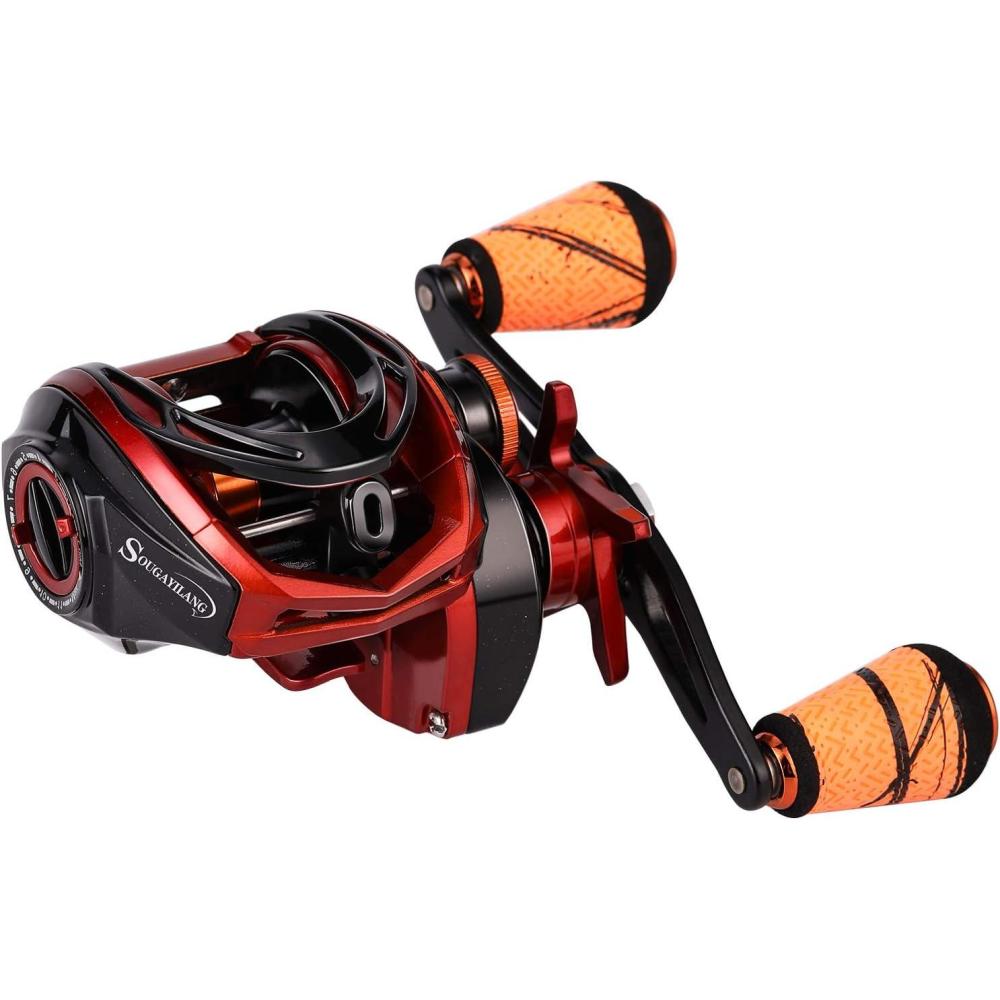 image:imageSougayilang Baitcasting Reels Colorful Fishing Reel 801731 Gear Ratios 91 BB Magnetic Braking SystemOrange Left Handed