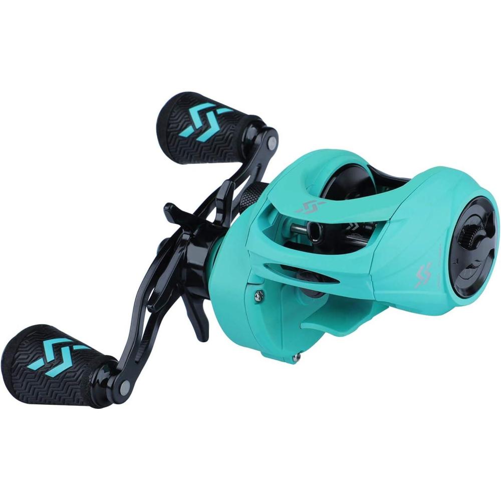 image:imageSougayilang Baitcasting Reels 81 Gear Ratio Fishing Reel with Magnetic Braking System Casting Reel 9 1 Ball Bearings Super Smooth AntiCorrosion Baitcaster ReelTurquoiseeRight