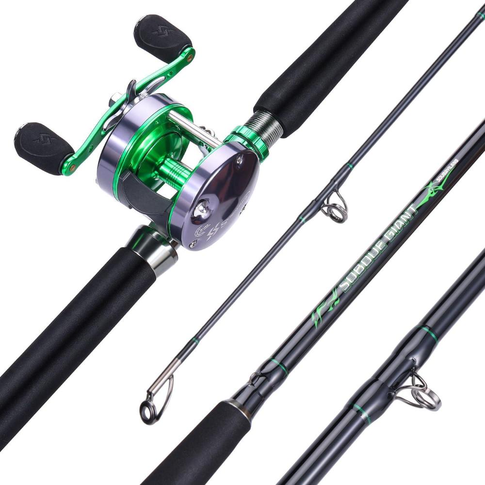 image:imageSougayilang Casting Combo Catfish Fishing Rod and Conventional ReelMedium Heavy 2Piece Fishing RodComfortable EVA NonSlip GripsAluminum Reel Seat for Catfish SalmonSteelhead Striper BassA76500 left hand