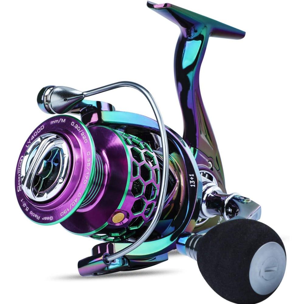 image:imageSougayilang Colorful Fishing Reel 13 1 BB Light Weight Ultra Smooth Powerful Spinning Reels with CNC Line Management Graphite Frame for FreshwaterLY3000