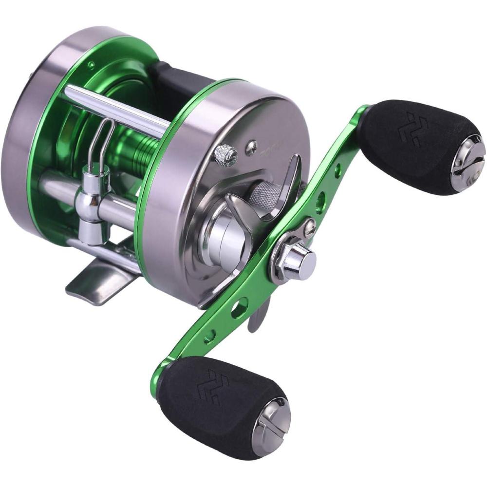 image:imageSougayilang Conventional Reel Round Baitcasting Fishing Reel for Catfish SalmonSteelhead Striper Bass and Inshore Saltwater Fishing Reel Reinforced Metal BodyLeft Hand