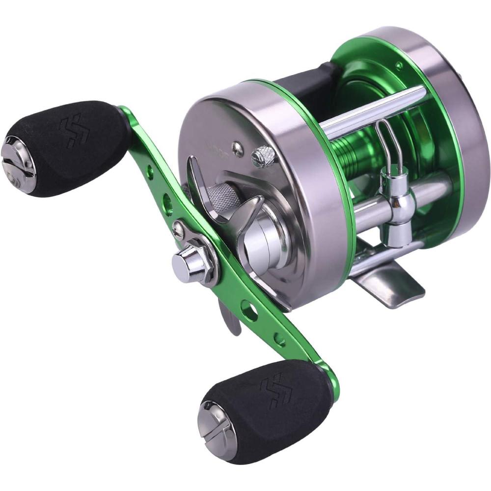image:imageSougayilang Conventional Reel Round Baitcasting Fishing Reel for Catfish SalmonSteelhead Striper Bass and Inshore Saltwater Fishing Reel Reinforced Metal BodyRight Hand