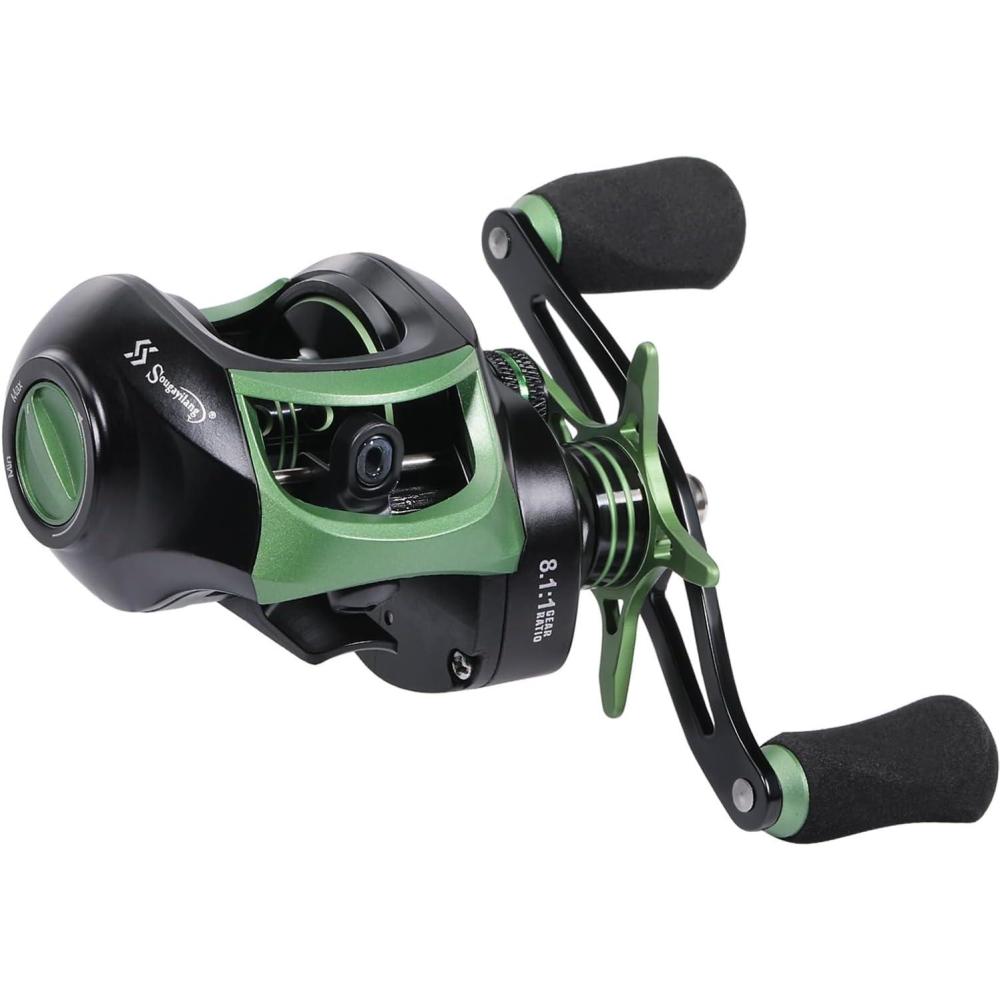 image:imageSougayilang Fishing Baitcasting Reel Baitcaster Fishing Reels with 91BBMagnetic Braking SystemBlackLeft Handed