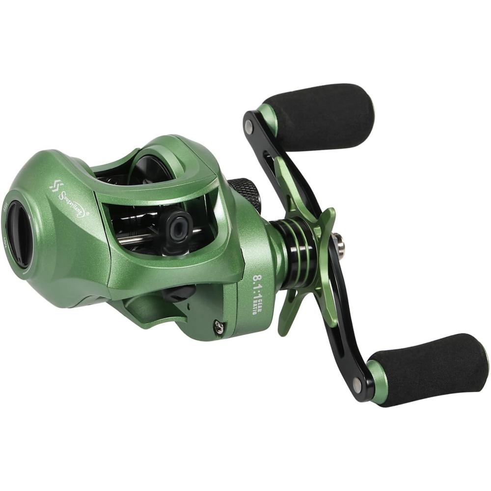 image:imageSougayilang Fishing Baitcasting Reel Baitcaster Fishing Reels with 91BBMagnetic Braking SystemGreenLeft Handed