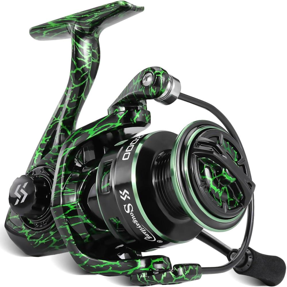 image:imageSougayilang Fishing Reel Ultralight Spinning Reels with Graphite Frame 521 High Speed for Saltwater or Freshwater FishingMS2000Green