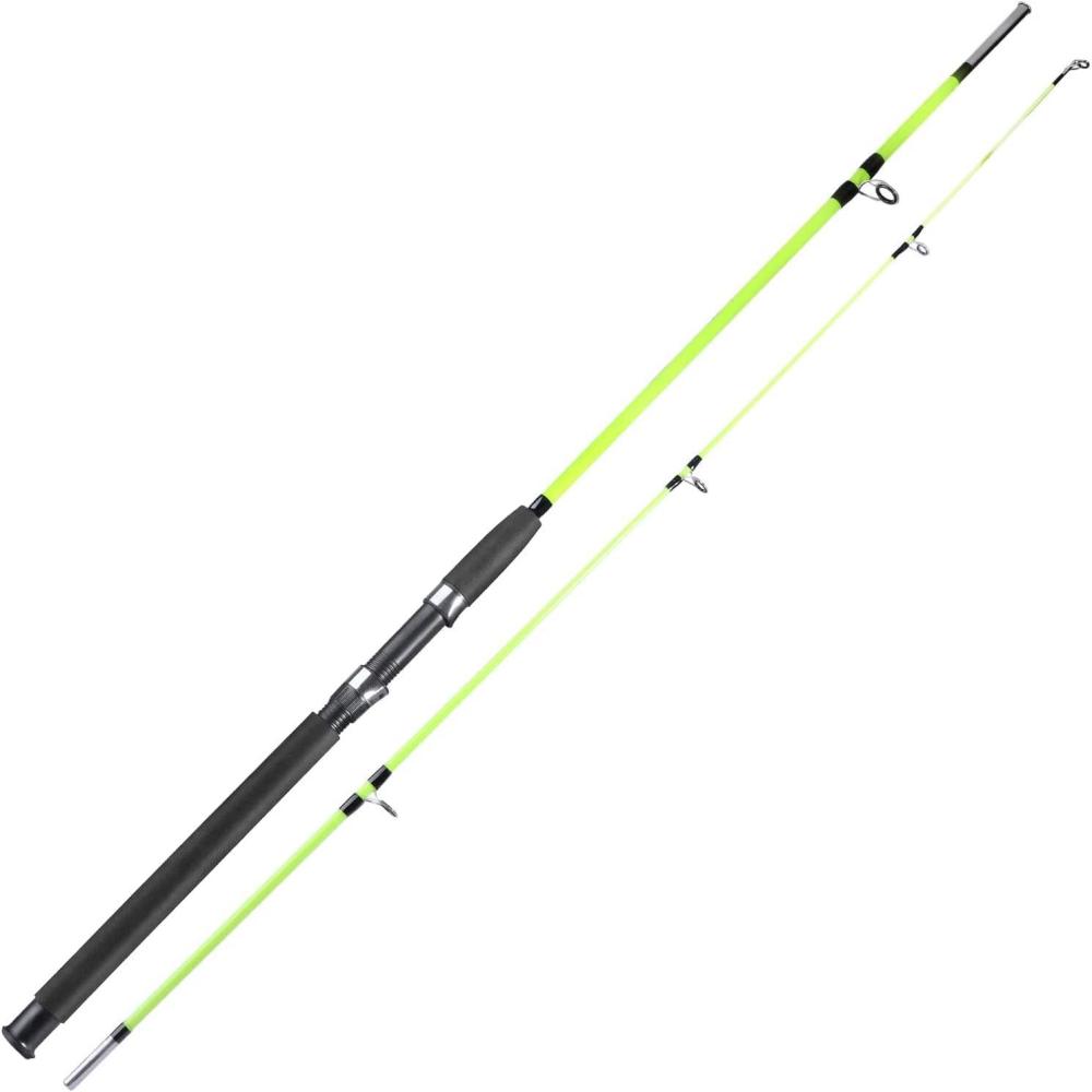 image:imageSougayilang Fishing Rod 2Piece Composite Graphite amp Glass Blanks Saltwater Trolling Rod Offshore Surf Fishing Pole with Stainless Steel Line Guides for Catfish Salmon Glass Fiber Spinning RodYellow
