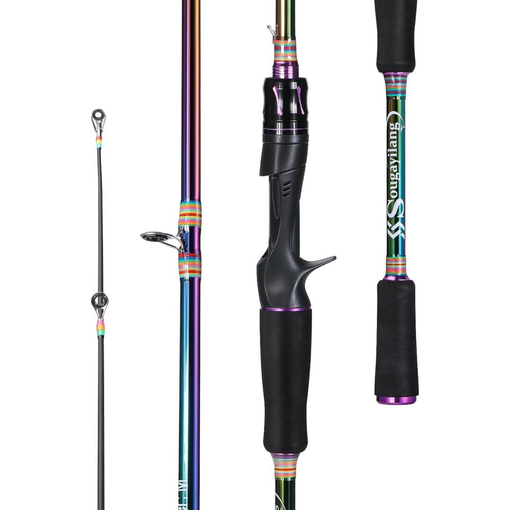 image:imageSougayilang Fishing Rods 2Section Carbon Fiber SpinningampCasting Rod with Comfortable Cork Handle Suit for Freshwater Saltwater Night Fishing Pole59 ft