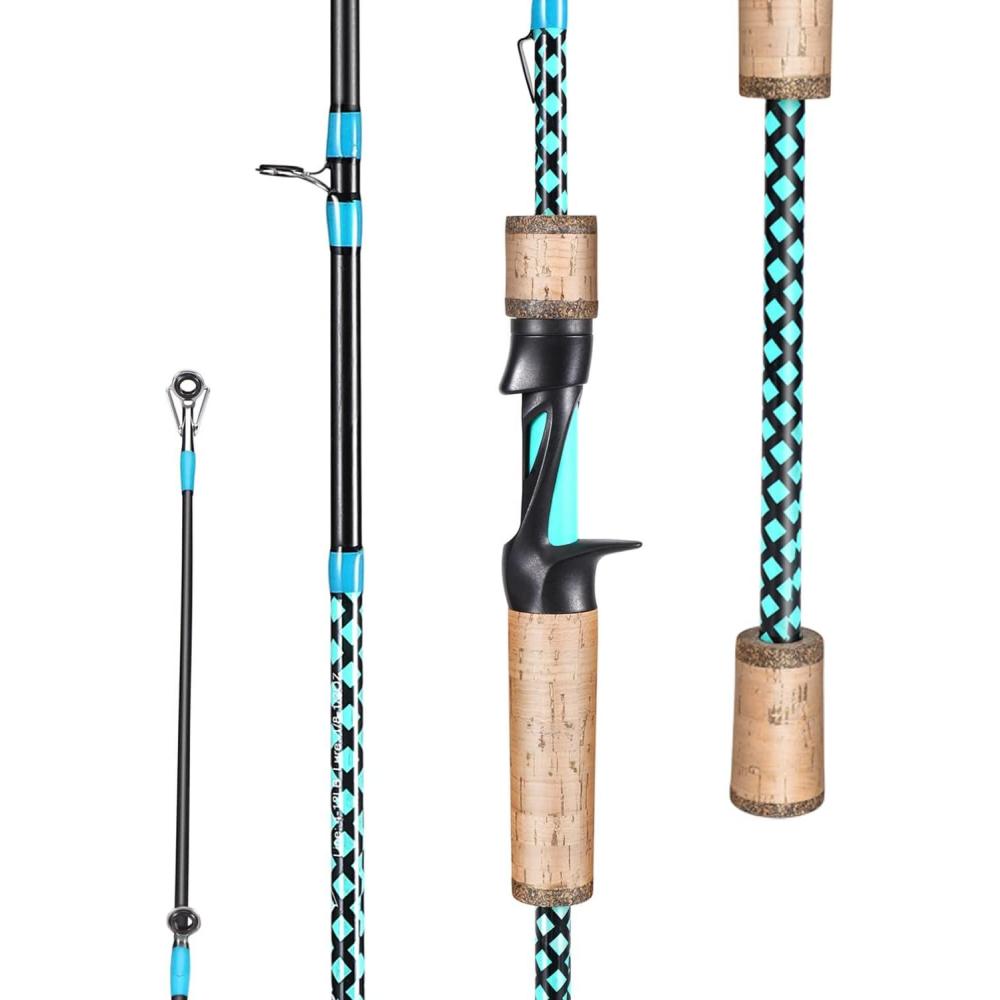 image:imageSougayilang Fishing Rods Graphite Spinning Rods Lightweight 2 Pieces Cork Handle CastingBlueCasting