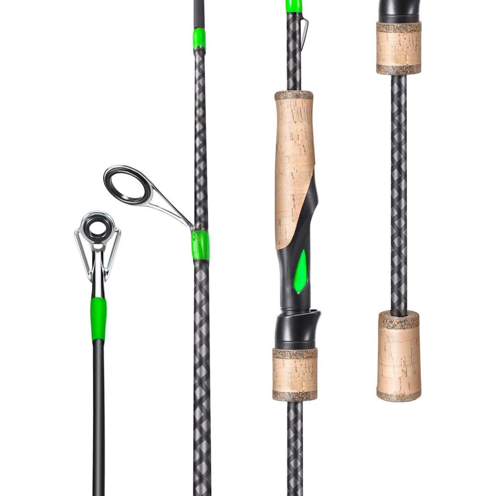image:imageSougayilang Fishing Rods Graphite Spinning Rods Lightweight 2 Pieces Cork Handle CastingGreen Spinning