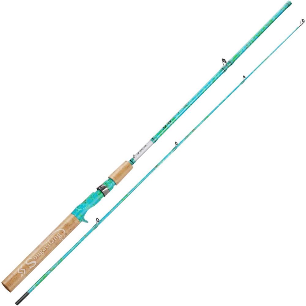 image:imageSougayilang Fishing Rods Ultra Light Rods 2 Pieces Cork Handle Spinning ampBaitcasting Rod for Trout Crappie 56Casting Rod