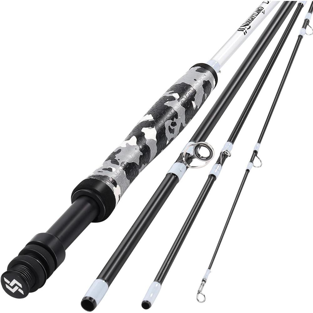 image:imageSougayilang Fly Fishing Rod Lightweight UltraPortable 4 Pieces 56wt Graphite 9 Fly Rod for Complete Starter with SuperPolymer HandleBlack 56WT