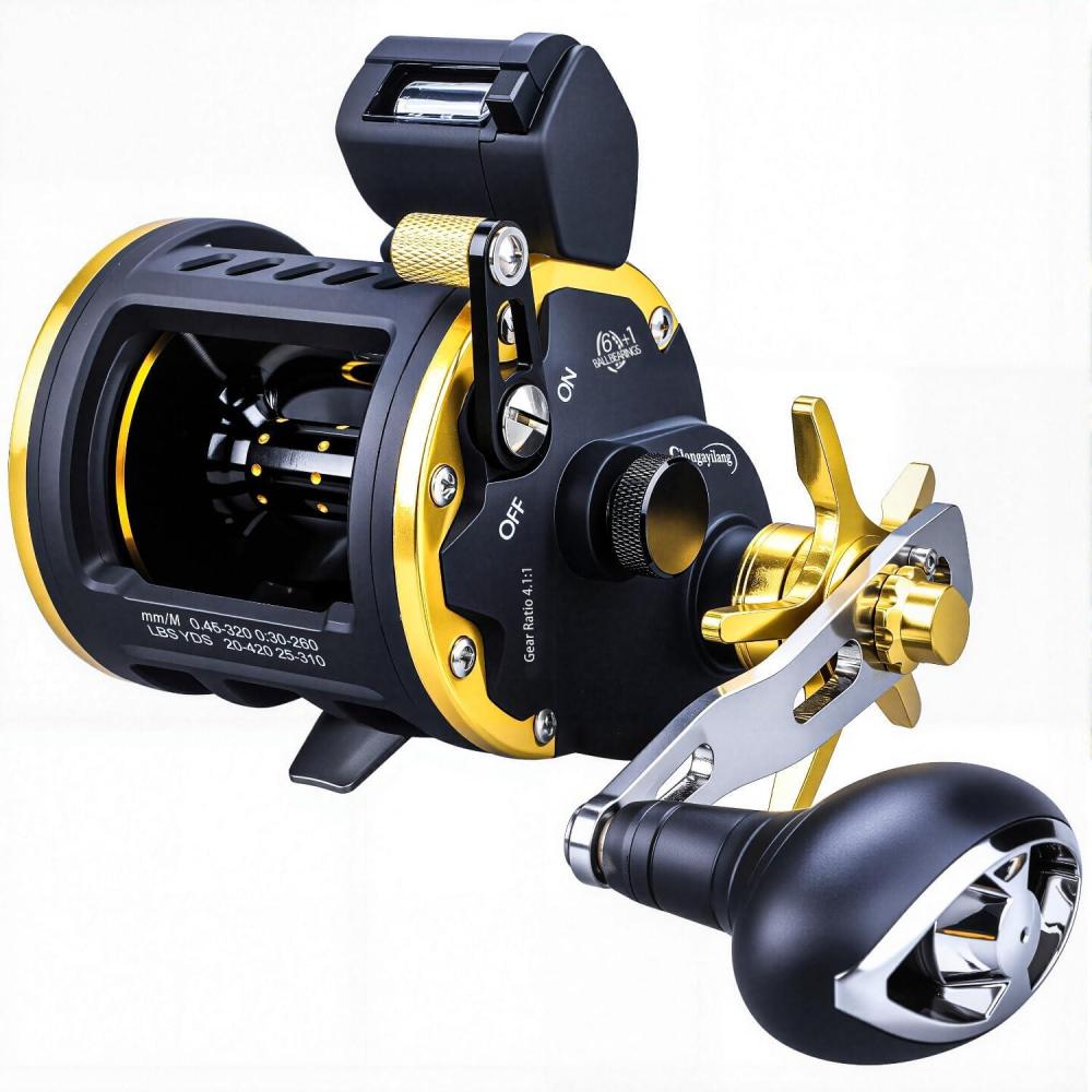 image:imageSougayilang Line Counter Fishing Reel Conventional Level Wind Trolling ReelRight Handed