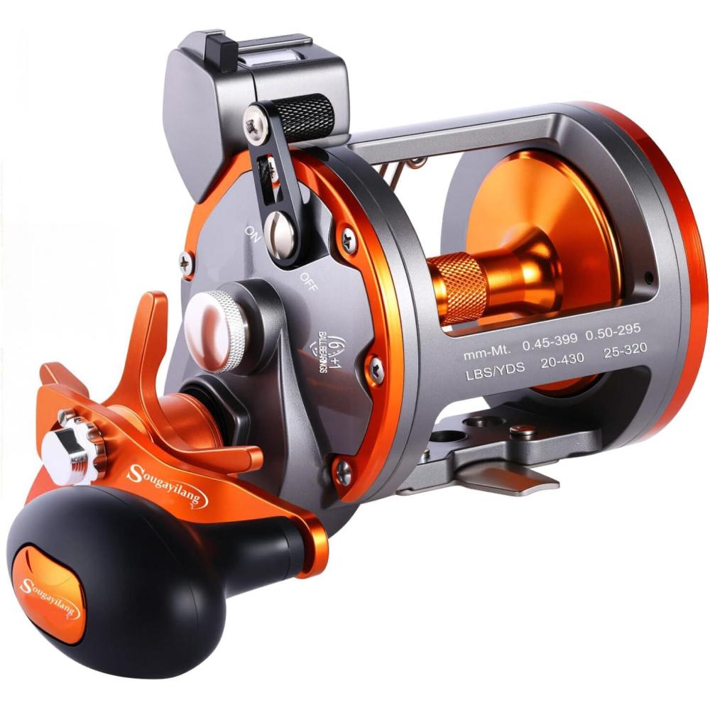 image:imageSougayilang Line Counter Trolling Reel Conventional Level Wind Fishing ReelThunder LS II 3000 Left Handed