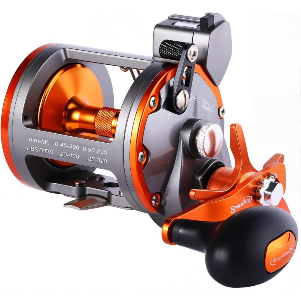 image:imageSougayilang Line Counter Trolling Reel Conventional Level Wind Fishing ReelThunder LS II 4000 Right Handed