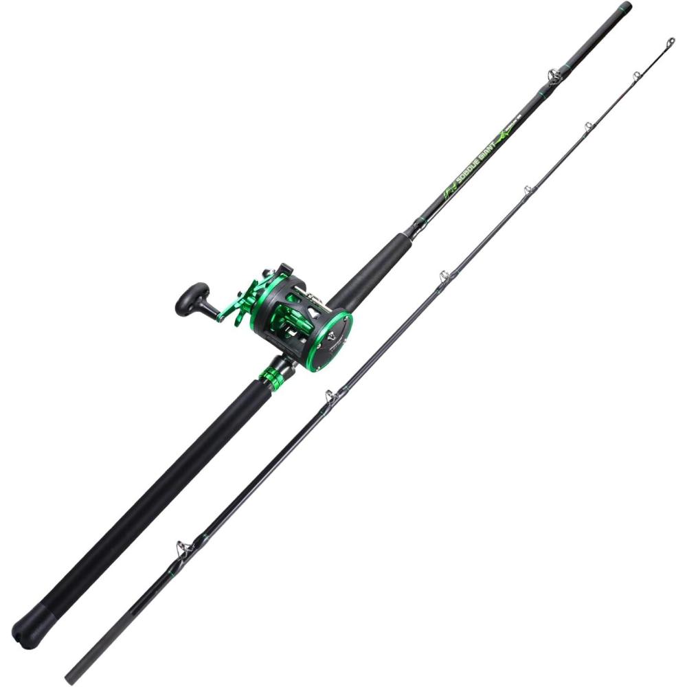 image:imageSougayilang Premium Catfish Rod and Reel Combo  Medium Heavy TwoPiece Catfish Rod Conventional Reel Combo for Catfish Salmon and SteelheadLDT30left hand